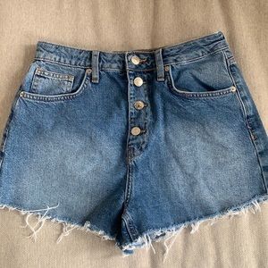 High waisted denim shorts